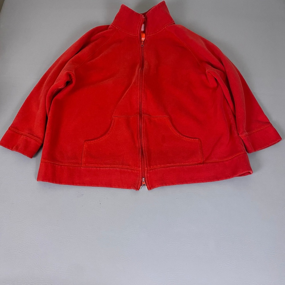 Avenue Sweatshirt Jacket Women's Plus Size 22/24 Red Full Zip Mock Neck Pocket *